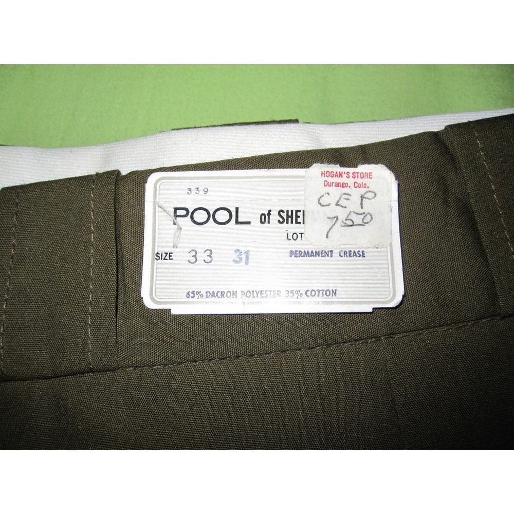 Mens Collectible Authentic Pool of Sherman 33X31 Dress Pants Dark Green Slacks! - Picture 5 of 5